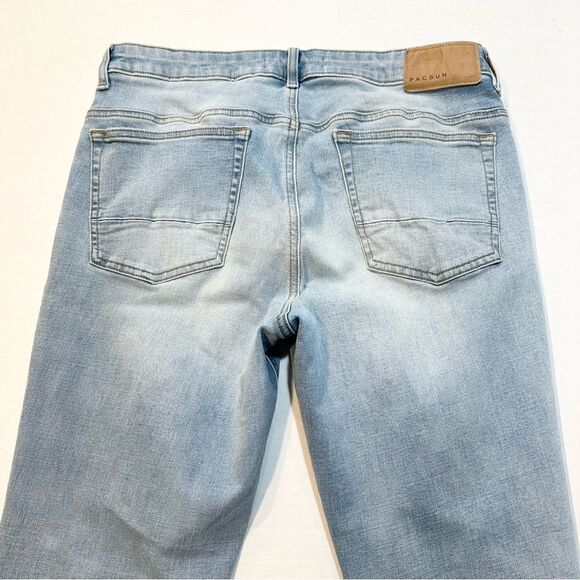 Pacsun Stacked Skinny Jeans Light Wash Denim Men’s 32x32 - Picture 7 of 11